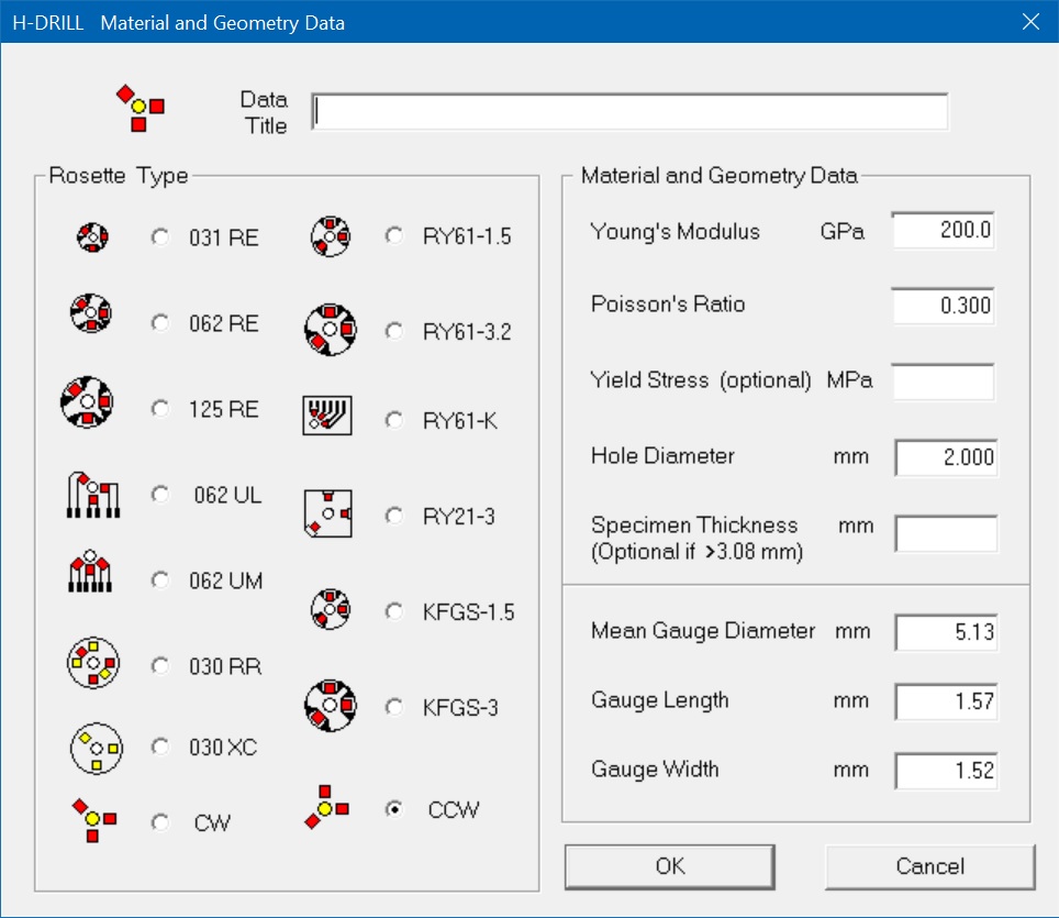 Material and Geometry Data Input